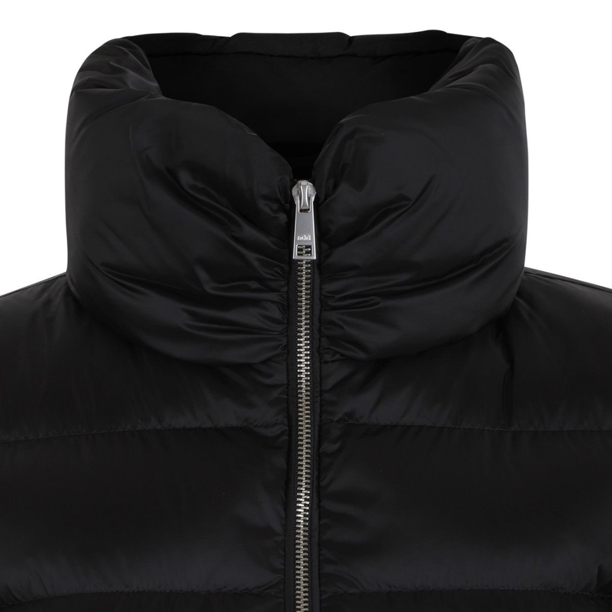 ADD Black High-Collar Puffer Jacket.