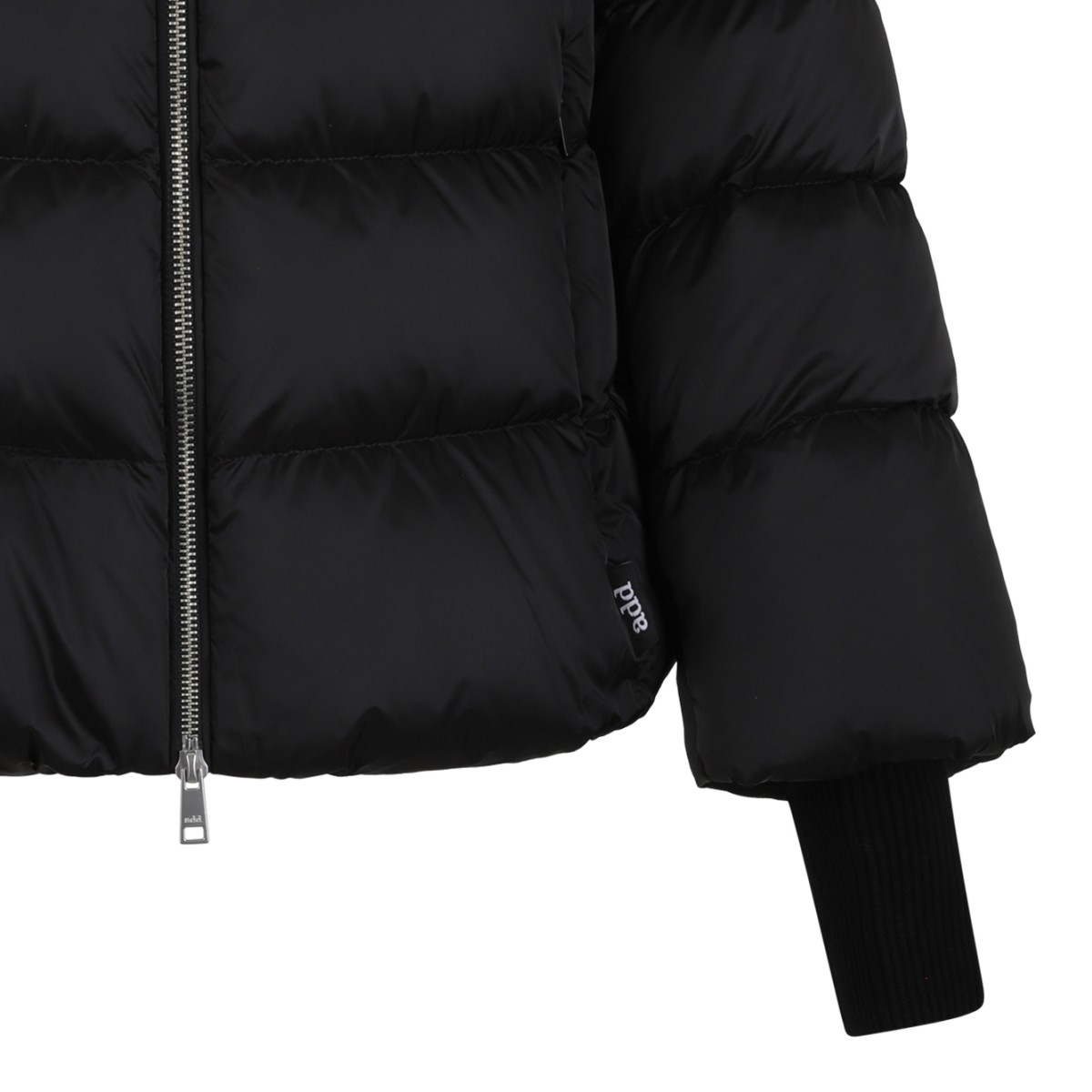 ADD Black High-Collar Puffer Jacket.