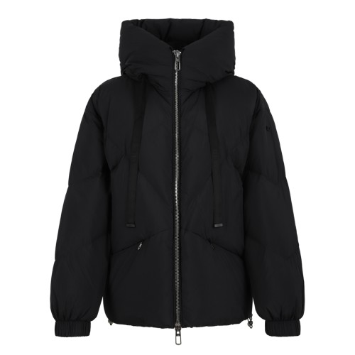 Duno Black Hooded Puffer Jacket.