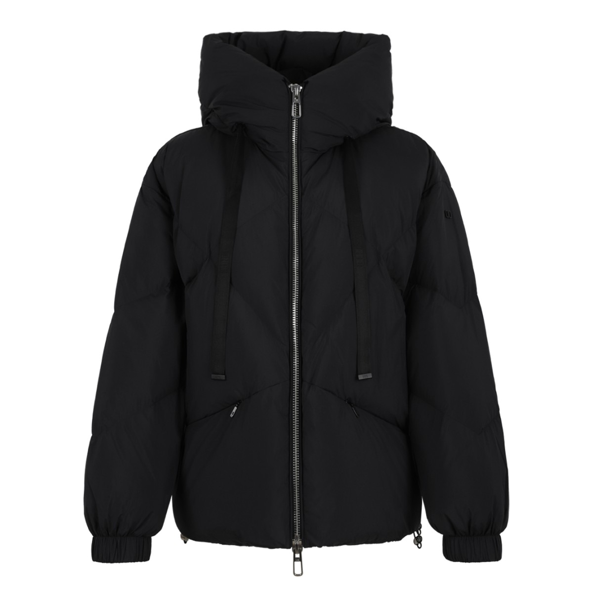 Duno Black Hooded Puffer Jacket.