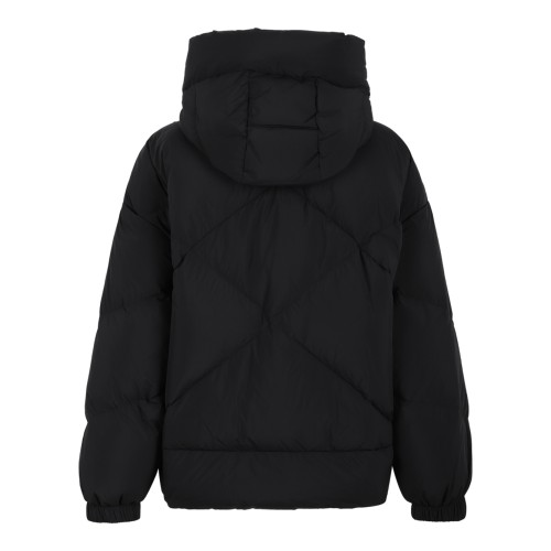 Duno Black Hooded Puffer Jacket. 2