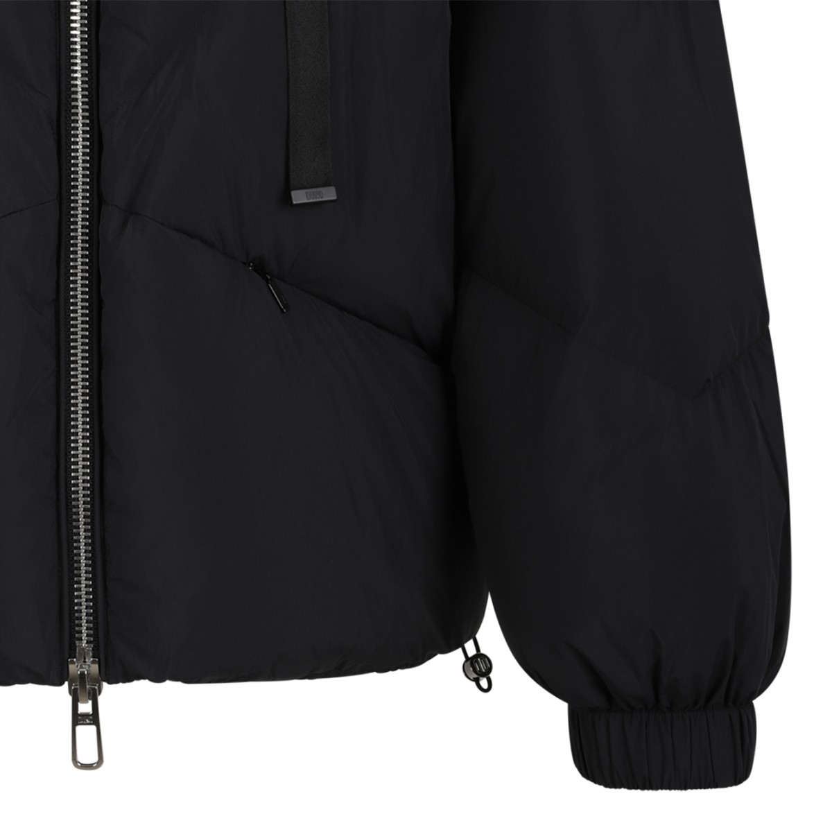 Duno Black Hooded Puffer Jacket.