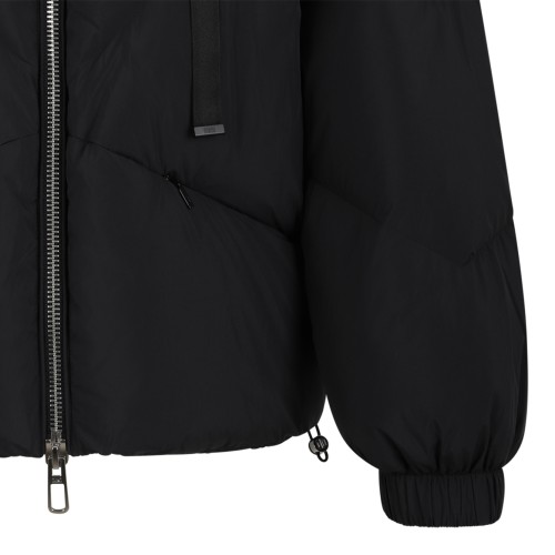 Duno Black Hooded Puffer Jacket.