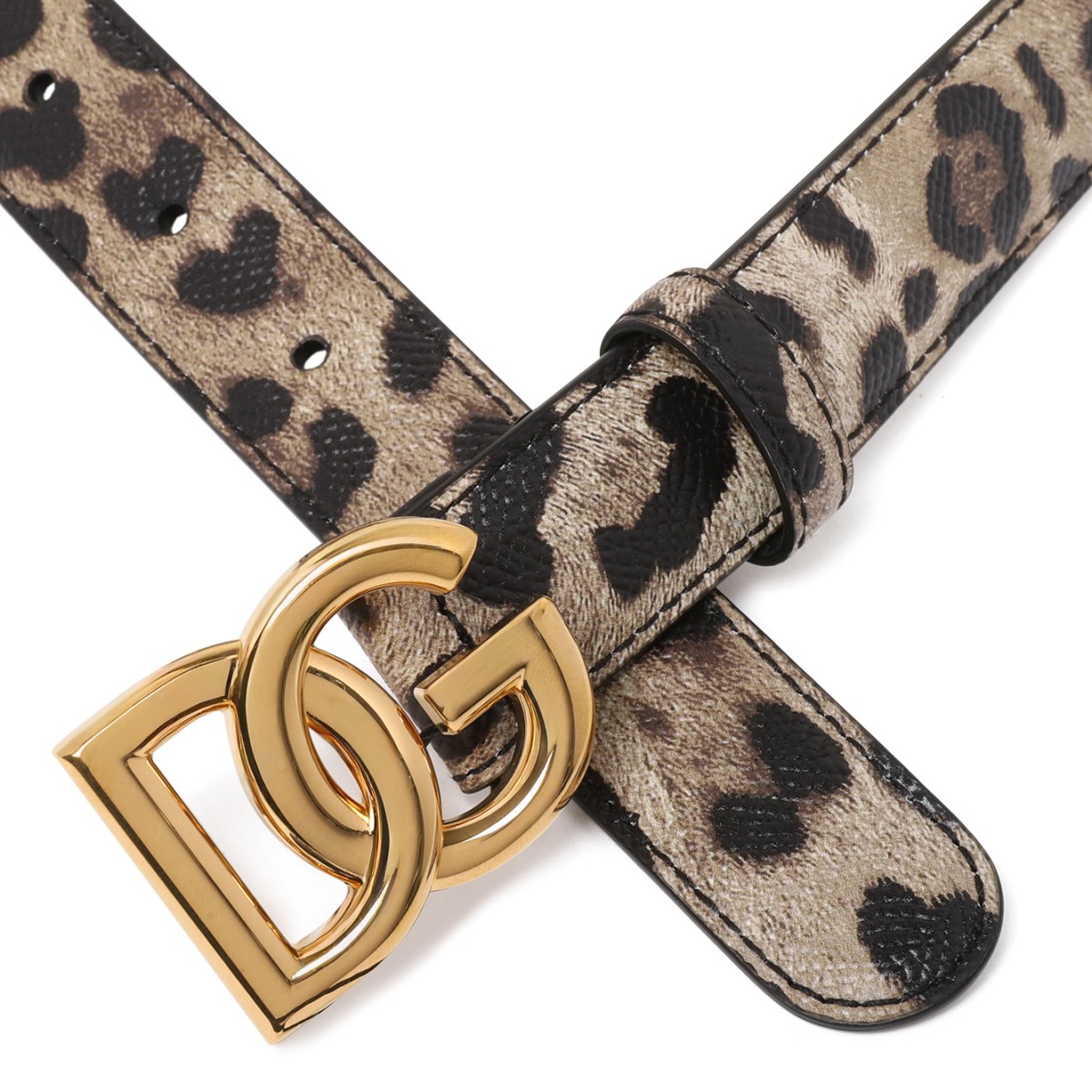 Dolce & Gabbana Leopard-Print DG Logo Belt.