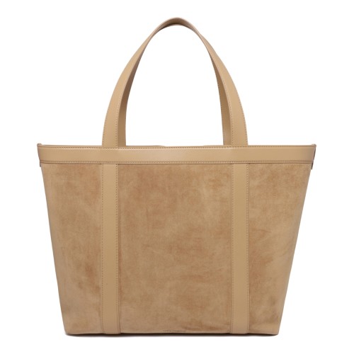 Dolce & Gabbana Beige Suede Logo Tote Bag.