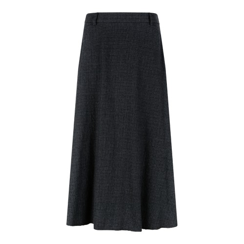 Douuod Dark Grey Flared Midi Skirt.