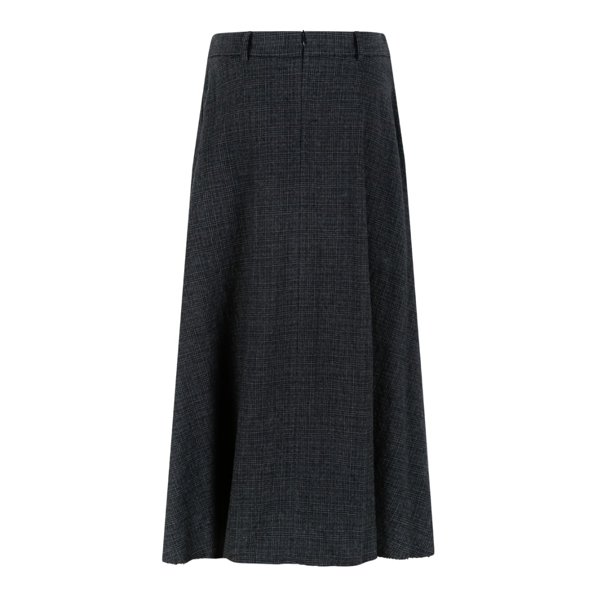 Douuod Dark Grey Flared Midi Skirt.