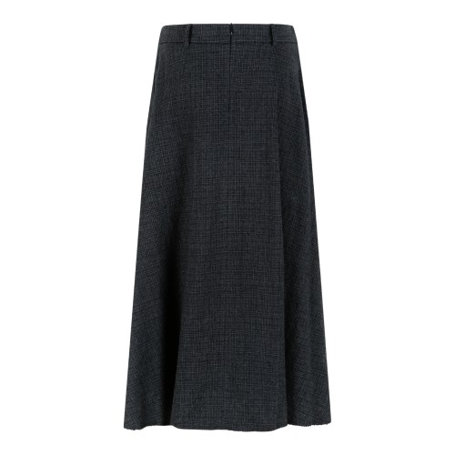 Douuod Dark Grey Flared Midi Skirt.