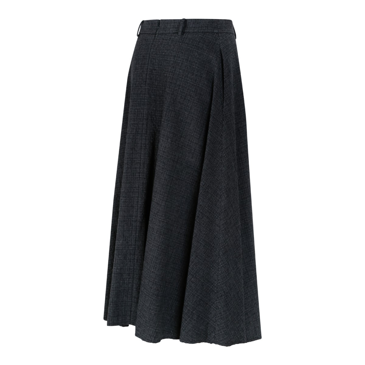 Douuod Dark Grey Flared Midi Skirt.