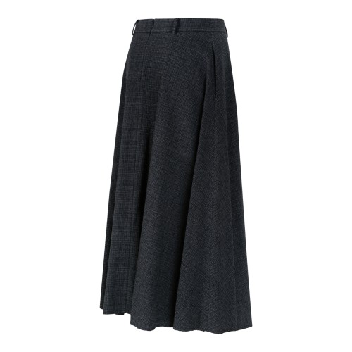 Douuod Dark Grey Flared Midi Skirt.