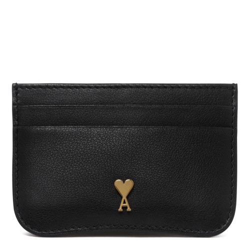 AMI Paris Black Ami de Cur Leather Card Holder.