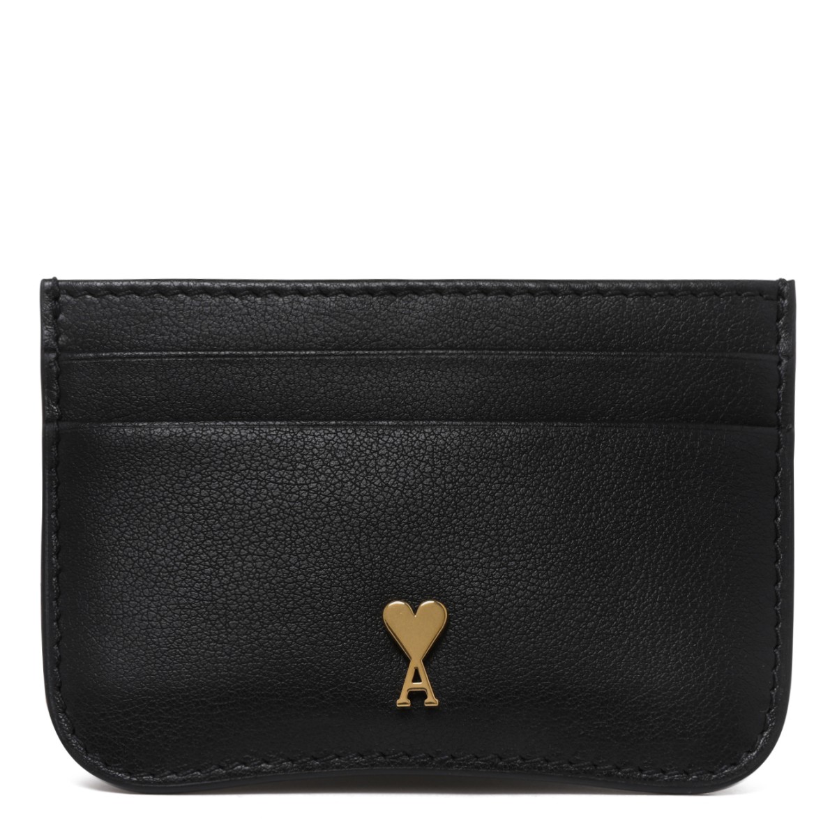 AMI Paris Black Ami de Cur Leather Card Holder.