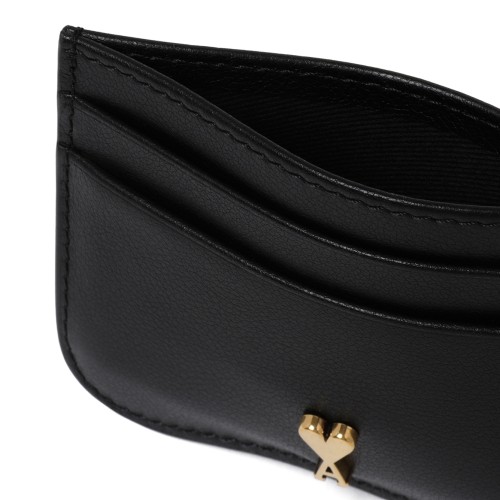 AMI Paris Black Ami de Cur Leather Card Holder.