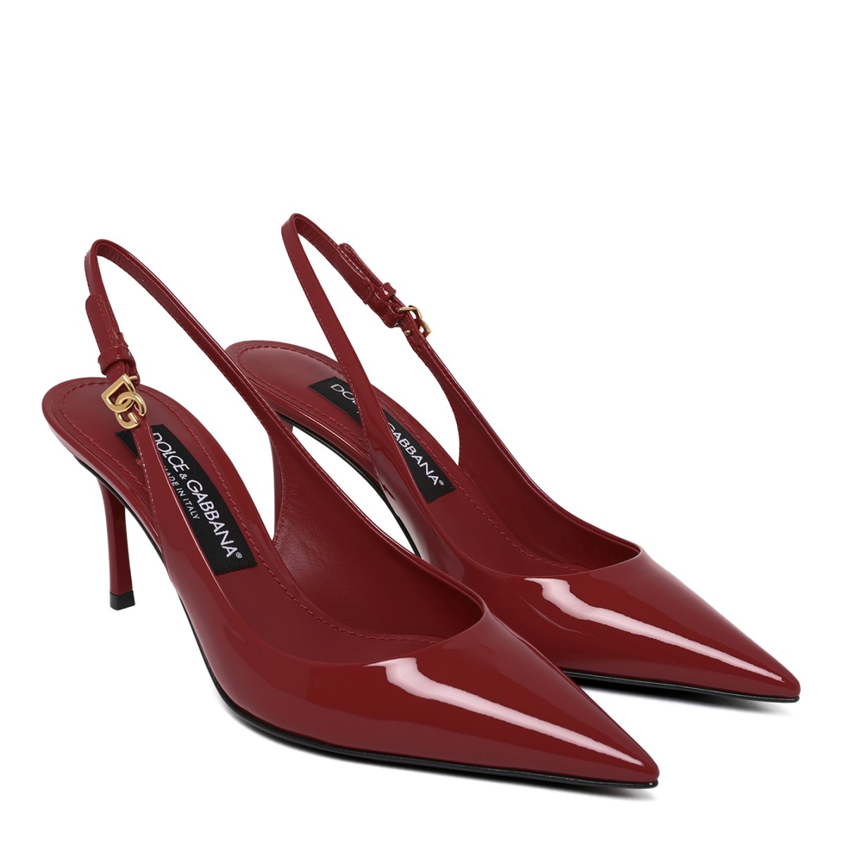 Dolce & Gabbana Red Patent Leather Slingback Pumps.