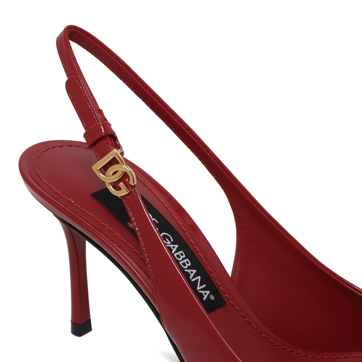 Dolce & Gabbana Red Patent Leather Slingback Pumps.
