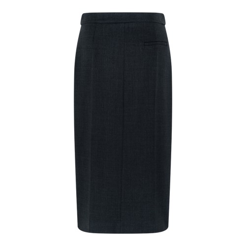 Douuod Dark Grey Front-Slit Midi Skirt. 2