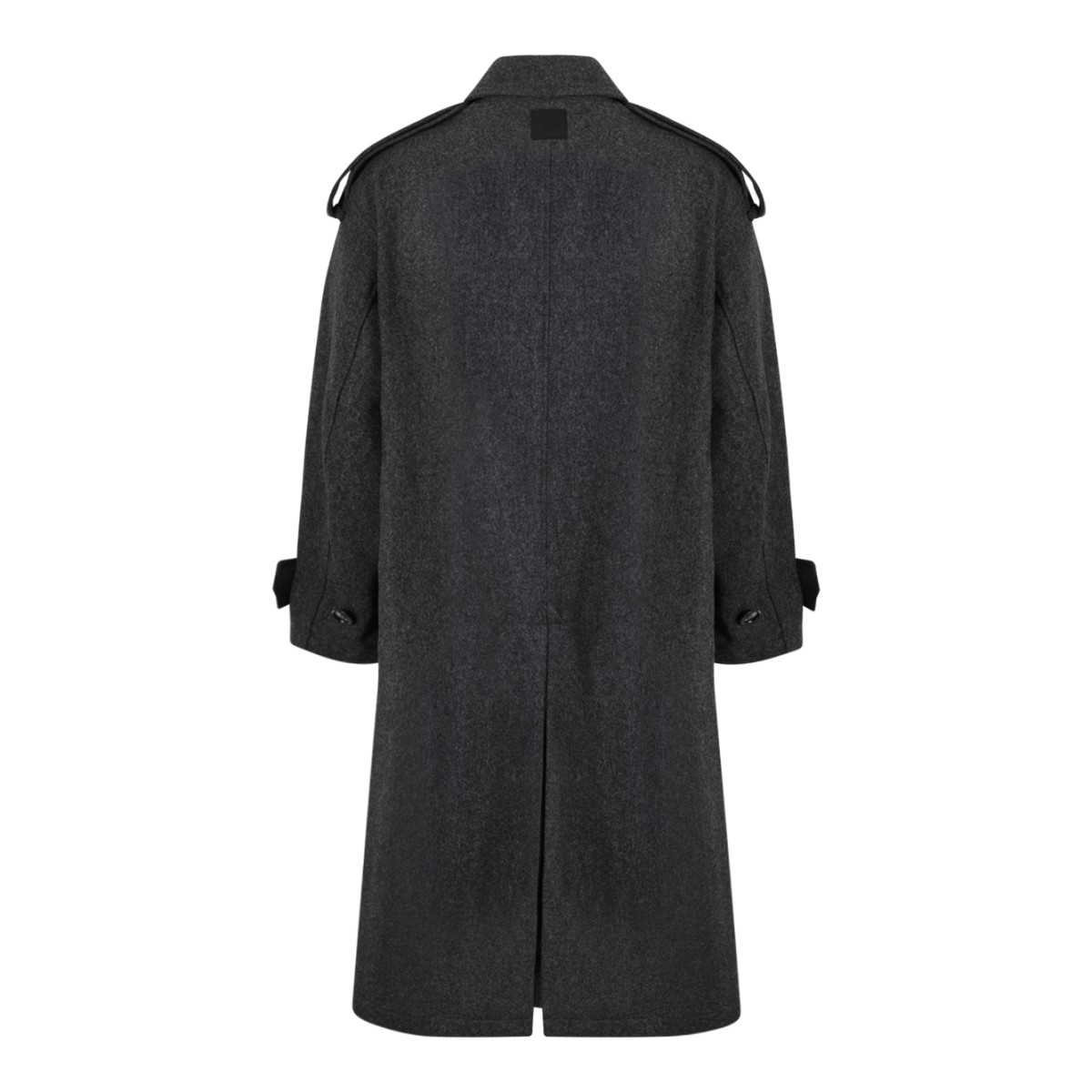 AMI Paris Dark Grey Double-Breasted Trench Coat.