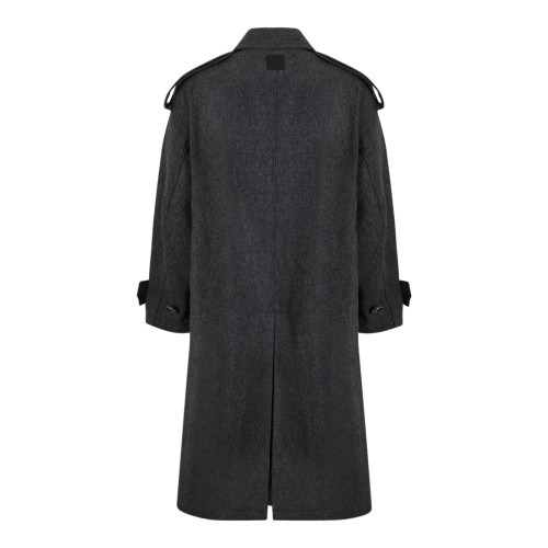 AMI Paris Dark Grey Double-Breasted Trench Coat.