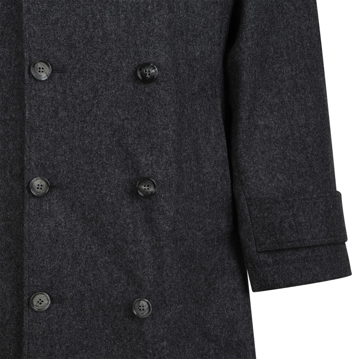 AMI Paris Dark Grey Double-Breasted Trench Coat.