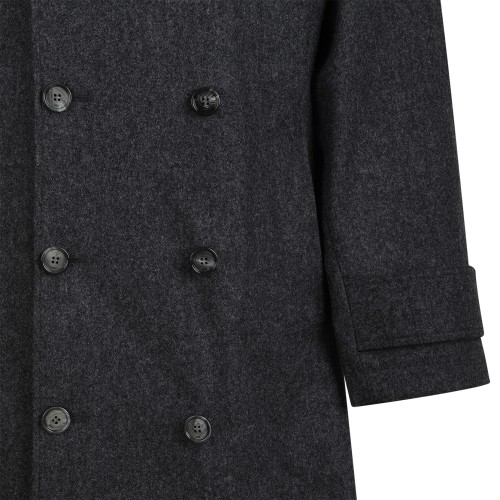 AMI Paris Dark Grey Double-Breasted Trench Coat.