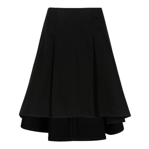 AMI Paris Black Asymmetric Midi Skirt.