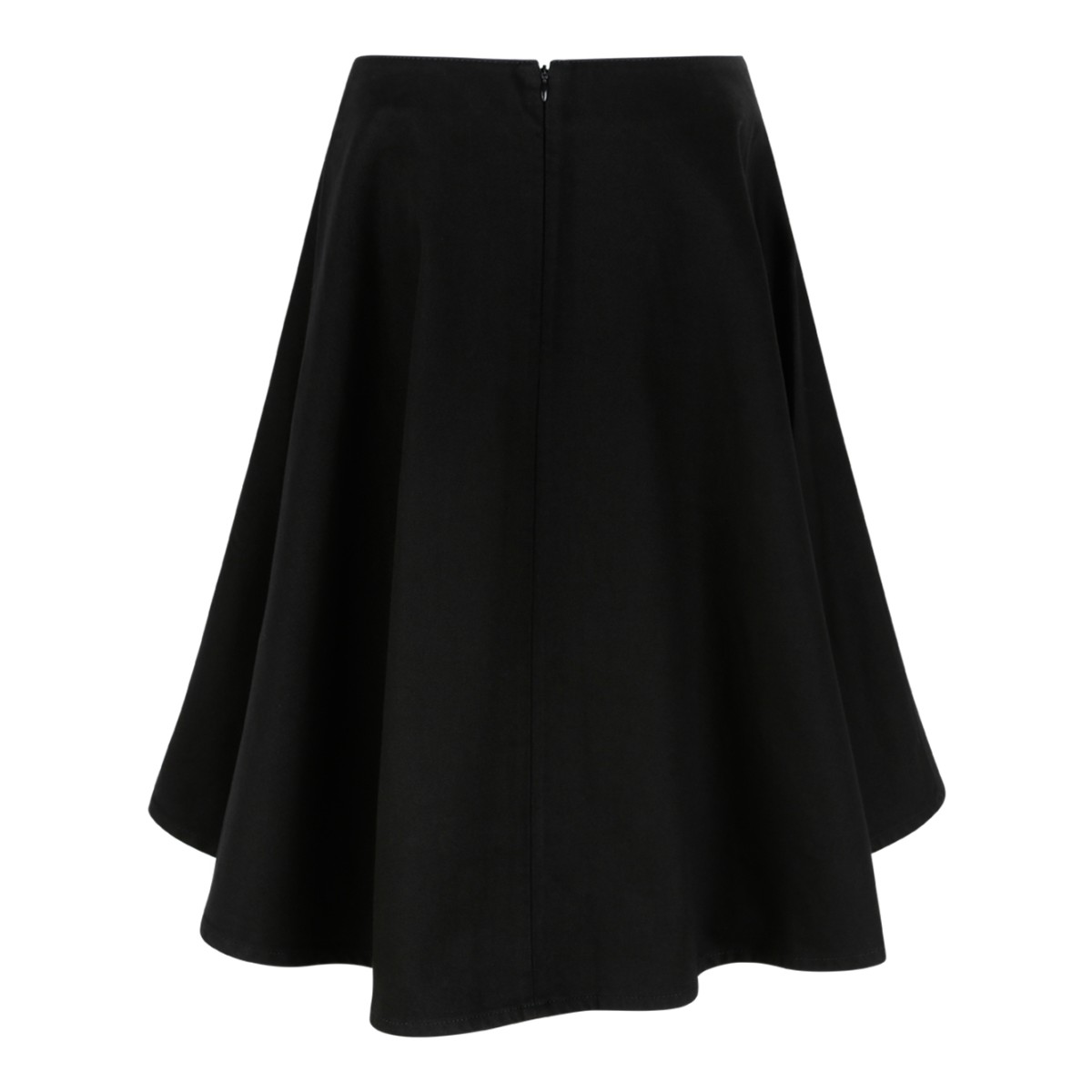 AMI Paris Black Asymmetric Midi Skirt.