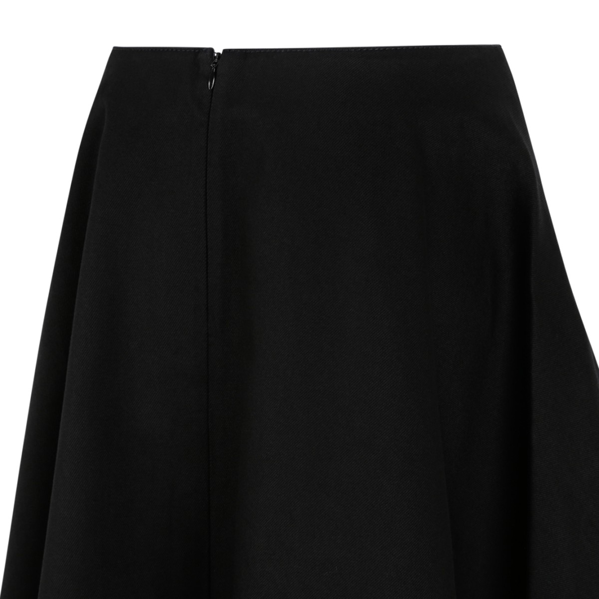 AMI Paris Black Asymmetric Midi Skirt.