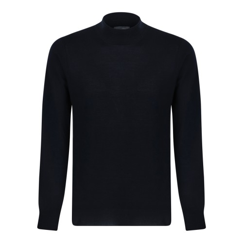 Drumohr Black Mock-Neck Sweater.