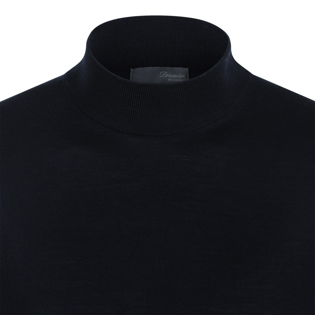 Drumohr Black Mock-Neck Sweater.