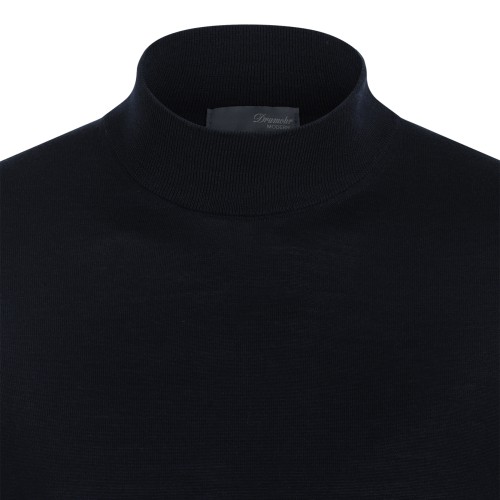 Drumohr Black Mock-Neck Sweater.
