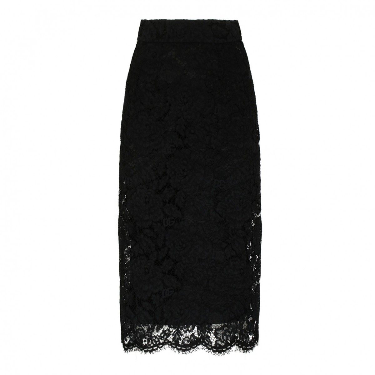 Dolce & Gabbana Black Stretch Silk Midi Skirt. 