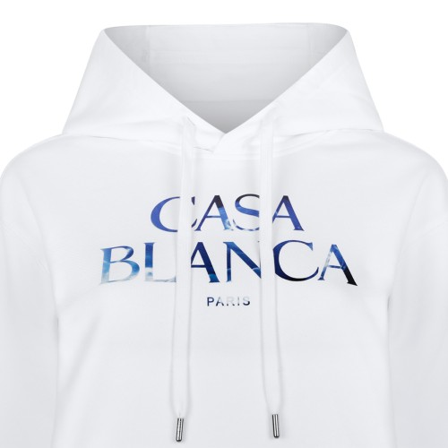Casablanca White Logo Hoodie.