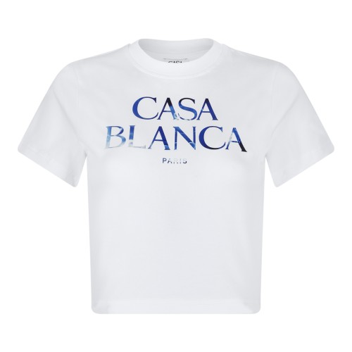 Casablanca White Logo T-Shirt.