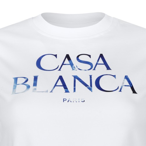 Casablanca White Logo T-Shirt.