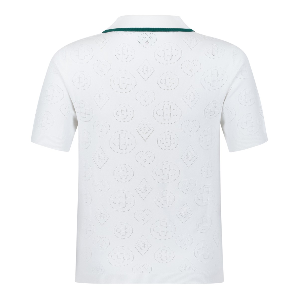 Casablanca White Monogram Polo Shirt.