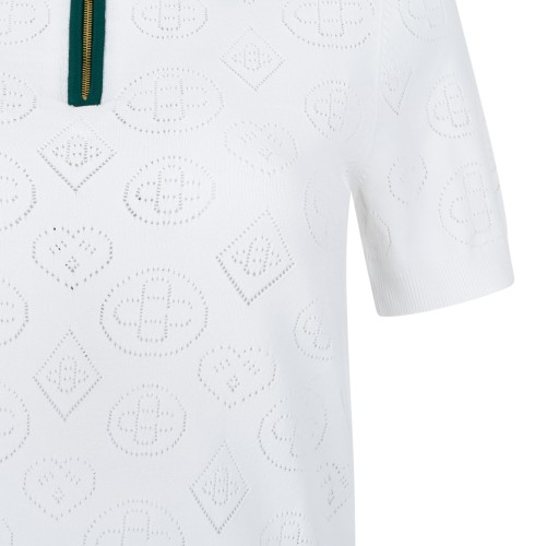 Casablanca White Monogram Polo Shirt.