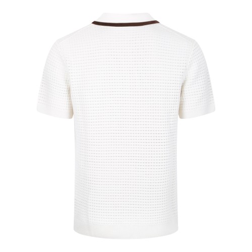 Casablanca White Knitted Polo Shirt. 2
