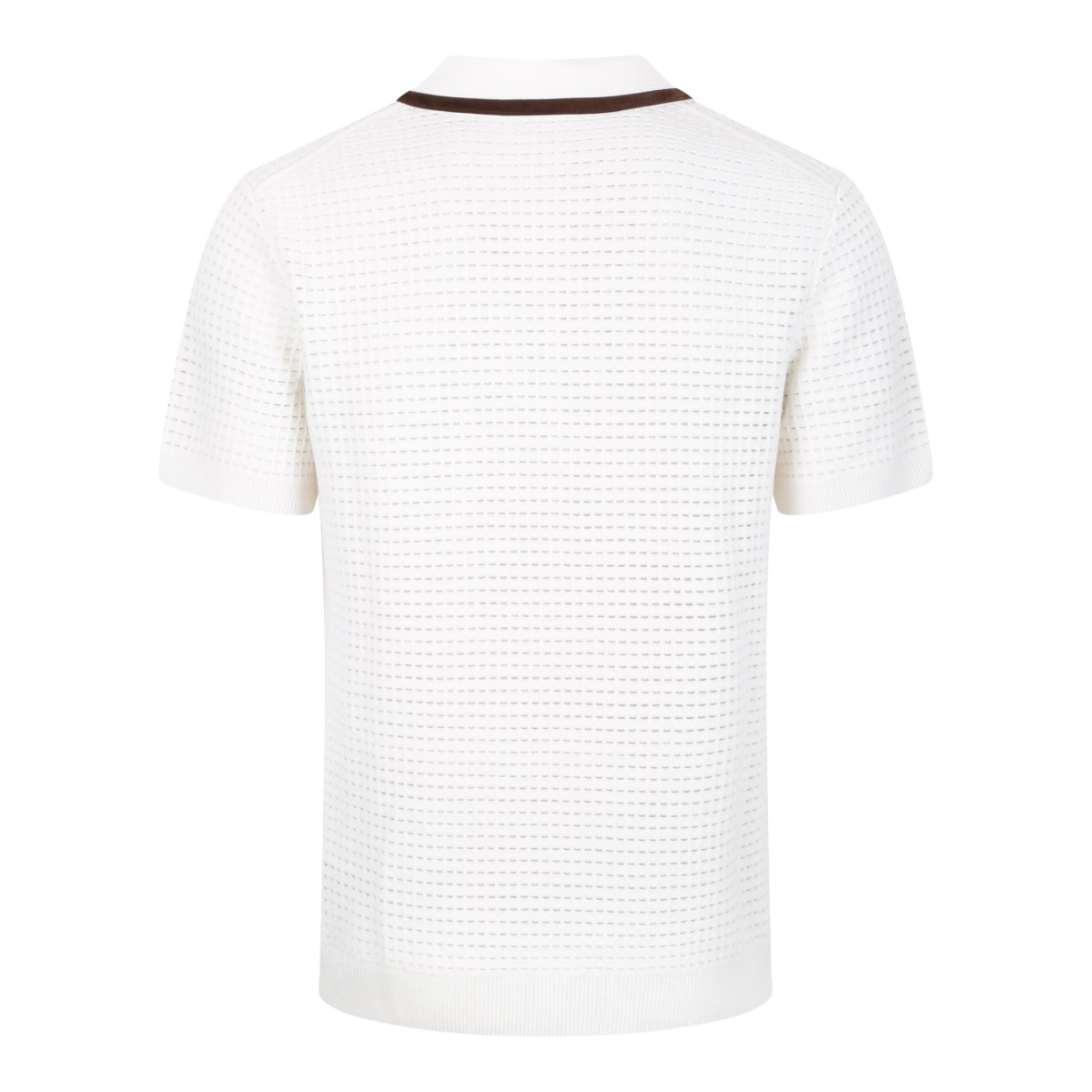 Casablanca White Knitted Polo Shirt.