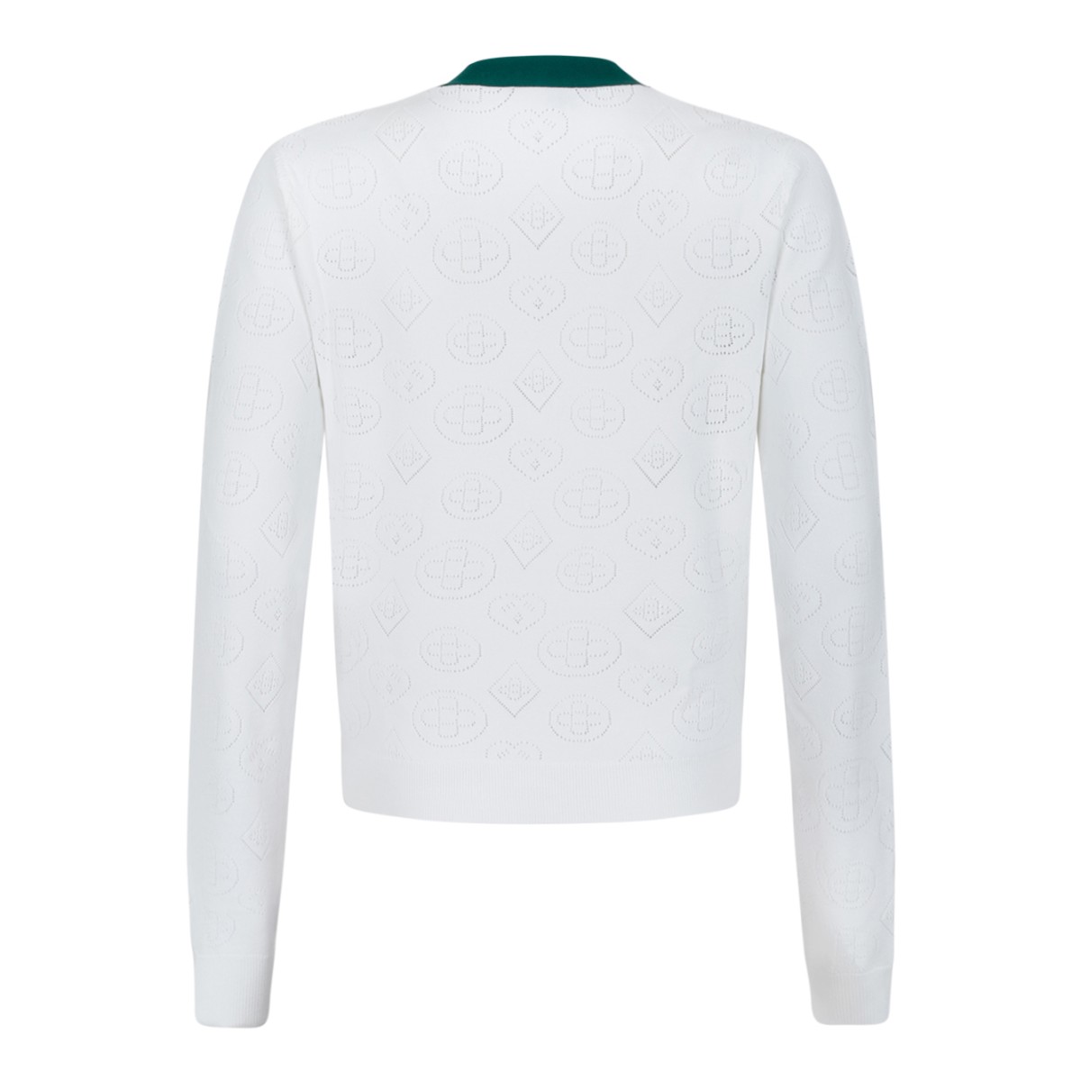 Casablanca White Monogram Cardigan.