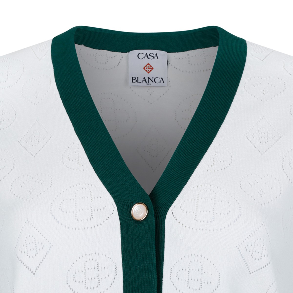 Casablanca White Monogram Cardigan.