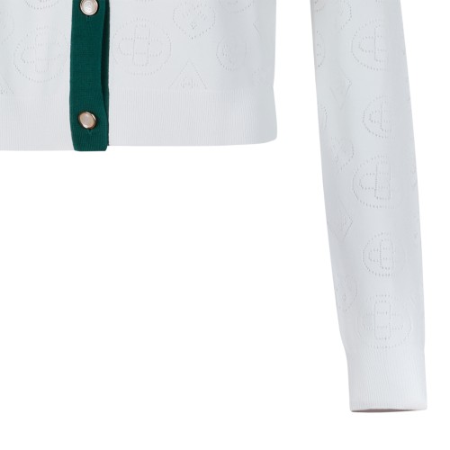 Casablanca White Monogram Cardigan.