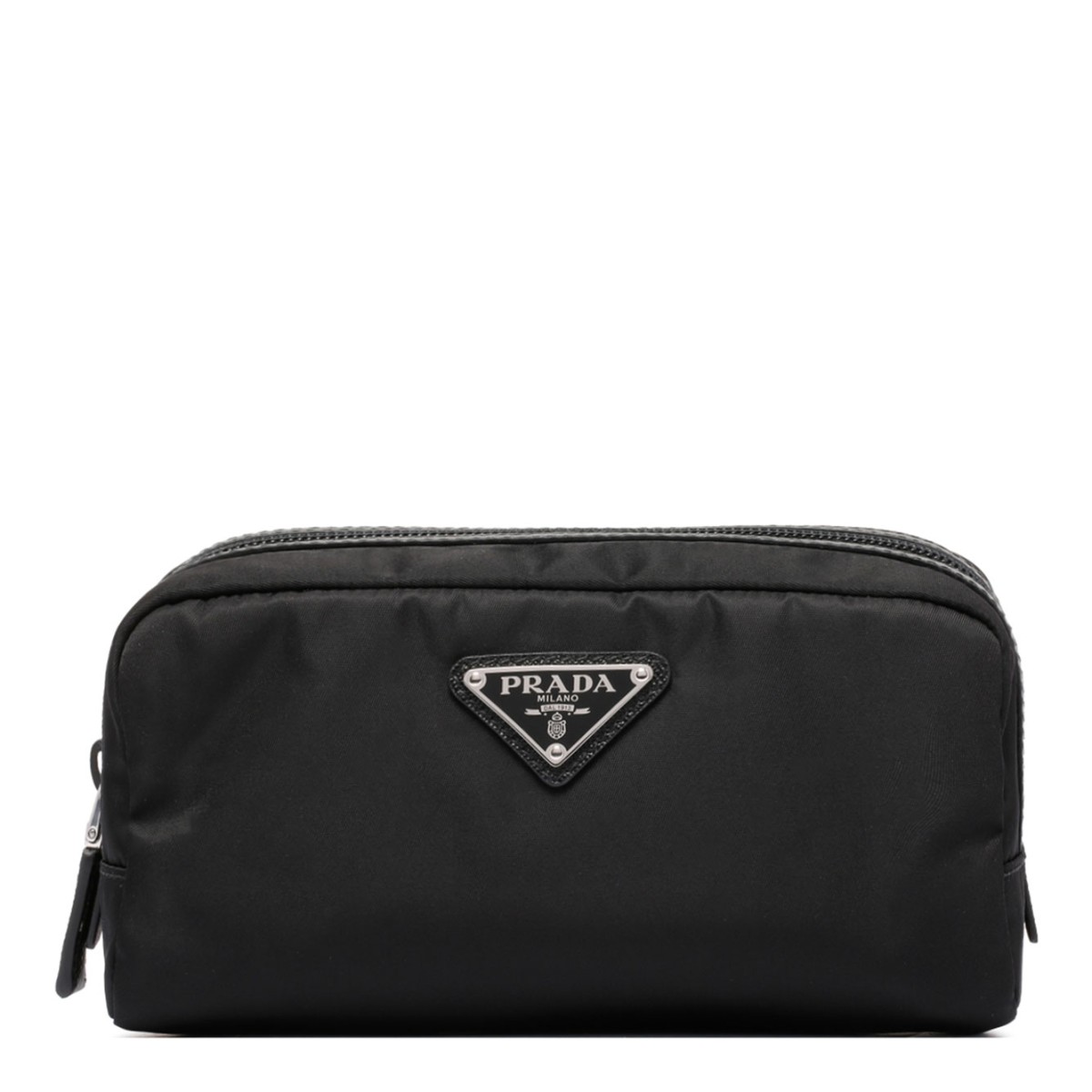 Prada Black Trousse. Black leather trousse.