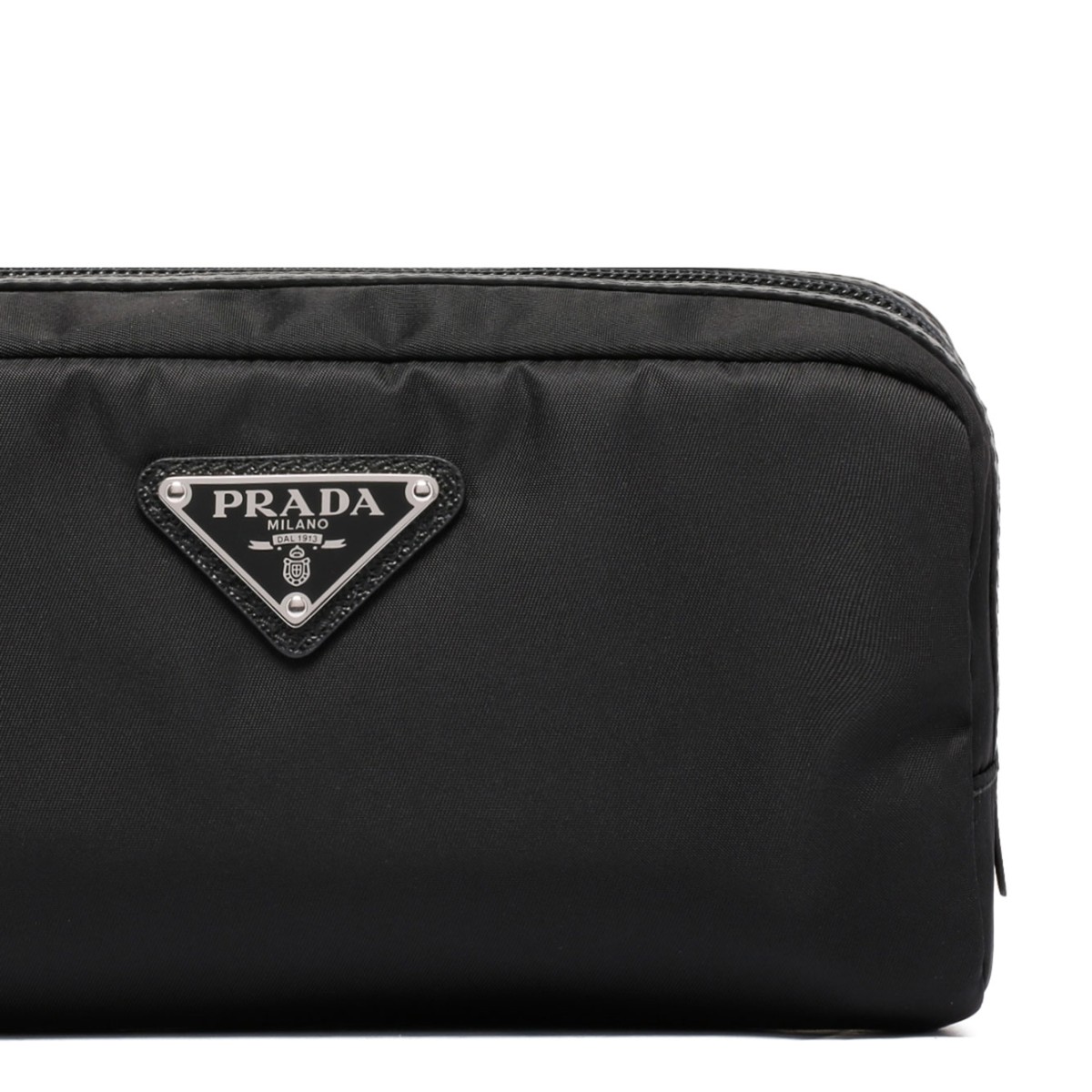 Prada Black Trousse. Black leather trousse.