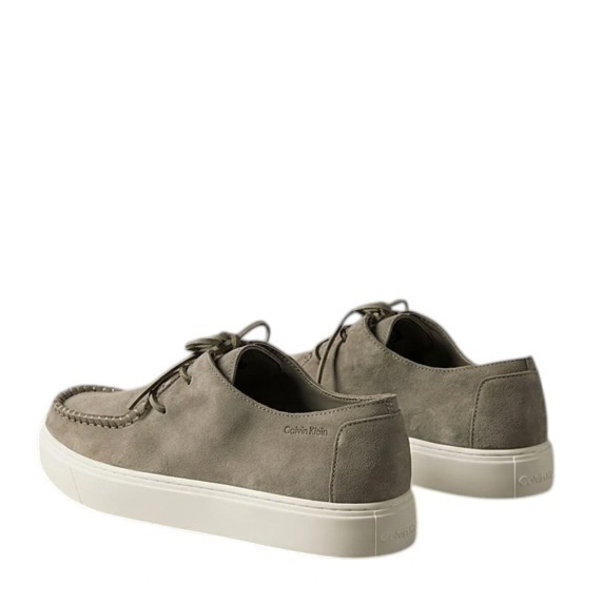 Calvin Klein Beige Suede Lace-Up Shoes.