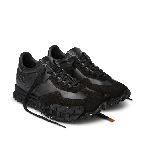 Barracuda Black Mixed-Material Sneakers. 2