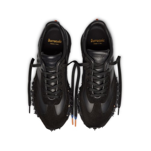 Barracuda Black Mixed-Material Sneakers.