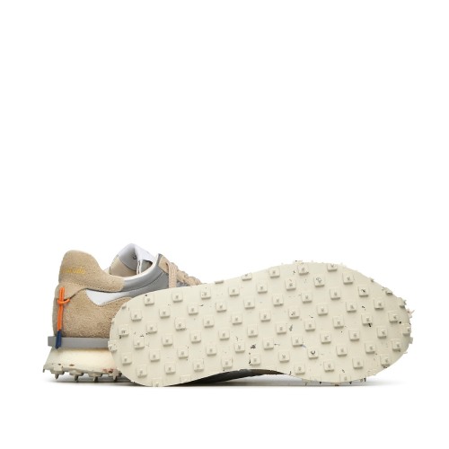 Barracuda White and Beige Suede Sneakers.