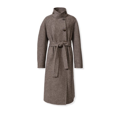 Fabiana Filippi Brown Belted Wool Coat.