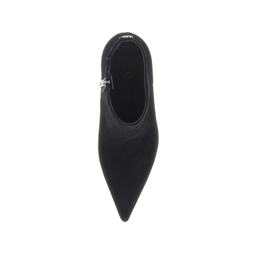 Guess Black Suede Pointed-Toe Ankle Boots.