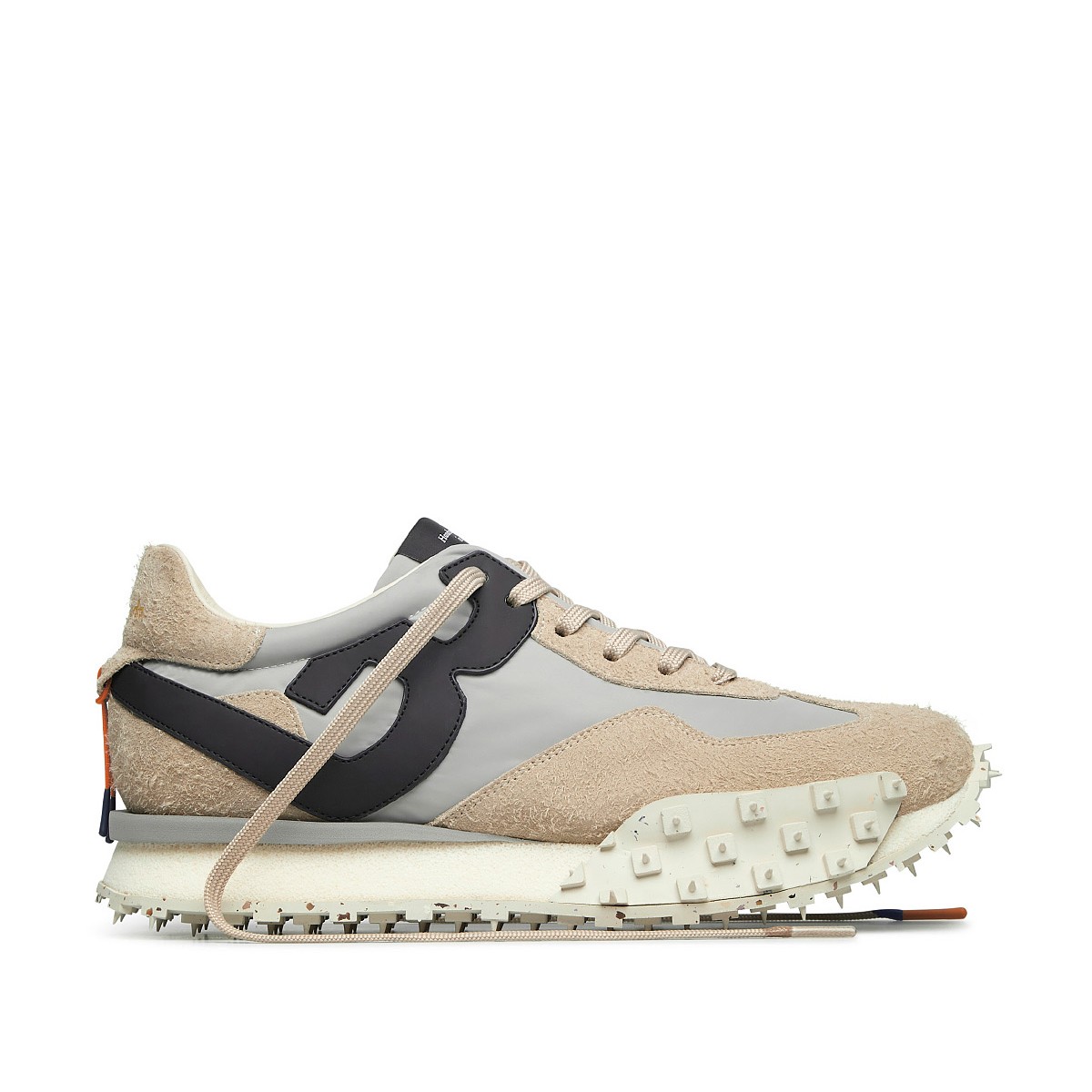 Barracuda Beige and Black Suede Sneakers.